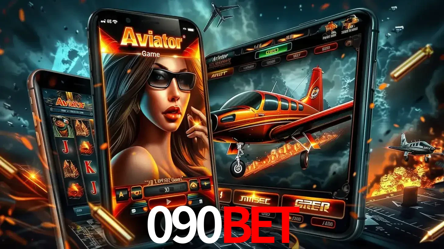 O popular jogo de apostas Aviator exibido em vários celulares e tablets, mostrando a interface emocionante e a ação de voo disponíveis para jogar agora no 090BET.